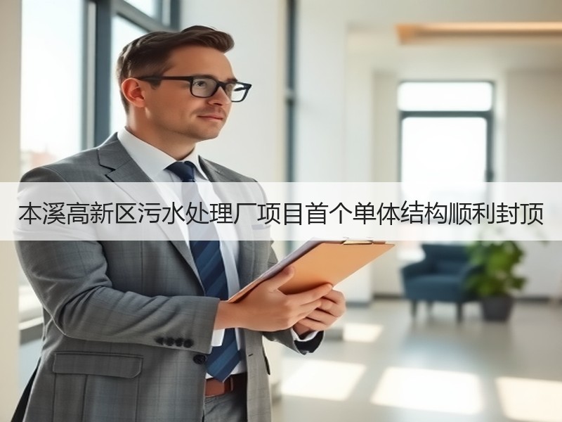 本溪高新区污水处理厂项目首个单体结构顺利封顶