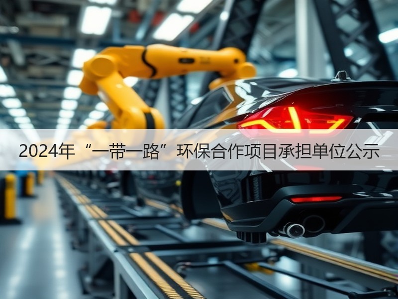 2024年“一带一路”环保合作项目承担单位公示