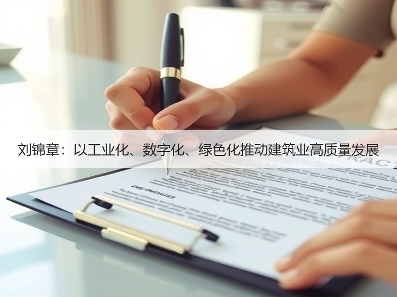 刘锦章：以工业化、数字化、绿色化推动建筑业高质量发展