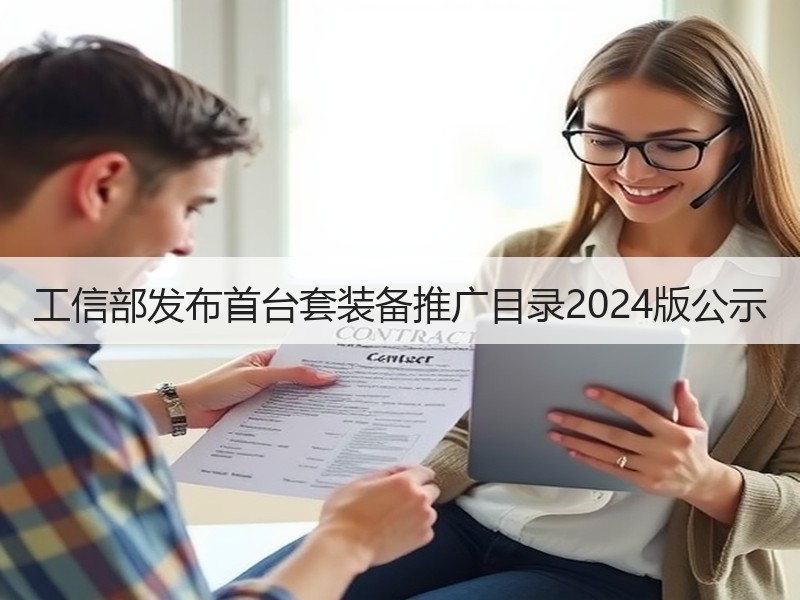 工信部发布首台套装备推广目录2024版公示 工信部发布首台套装备推广目录2024版公示
