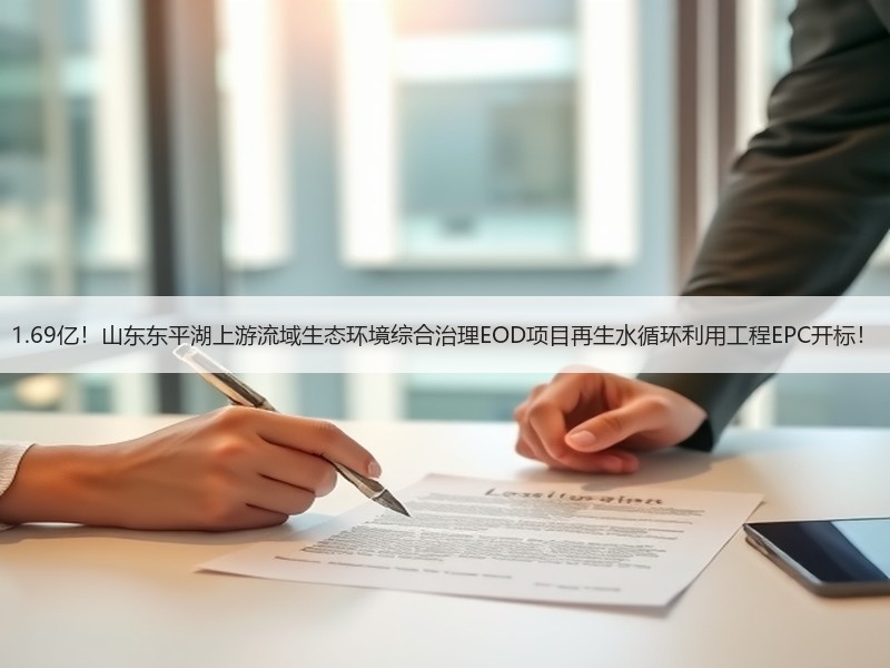 1.69亿！山东东平湖上游流域生态环境综合治理EOD项目再生水循环利用工程EPC开标！